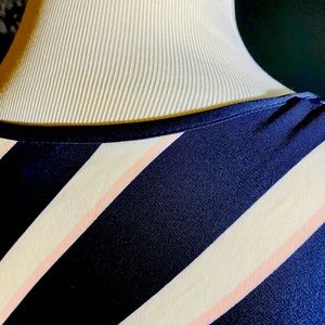 Glamour- size 14 women’s long dress w/ side ways strips. Used once